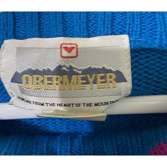 OBERMEYER Retro  “VECTOR” Wool Blend LS Pullover Ski Sweater Size L VINTAGE - Picture 4 of 9
